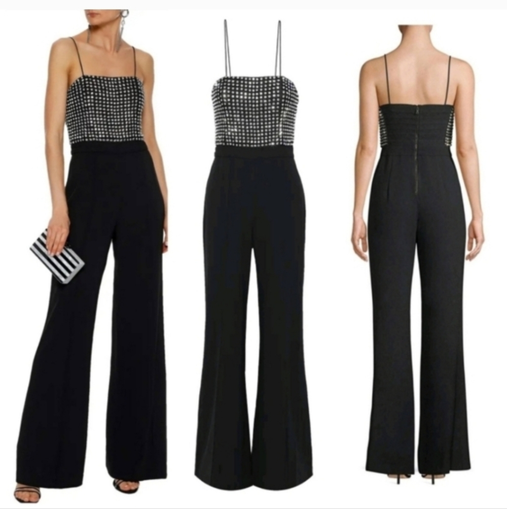 Alice + Olivia Mannie Crystal-embellished Jumpsuit in size 2 - Picture 1 of 15